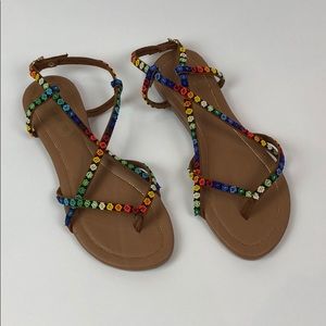 Flower beaded sandals (hand made)